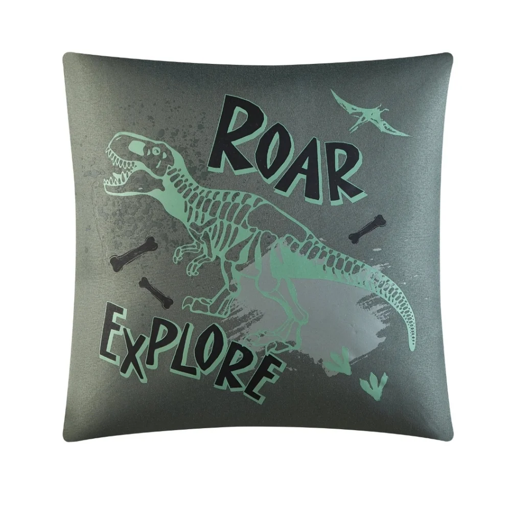 5Pc Dinosaur Glow in the Dark Comforter Set Bedding w/String Lights Blanket Camo